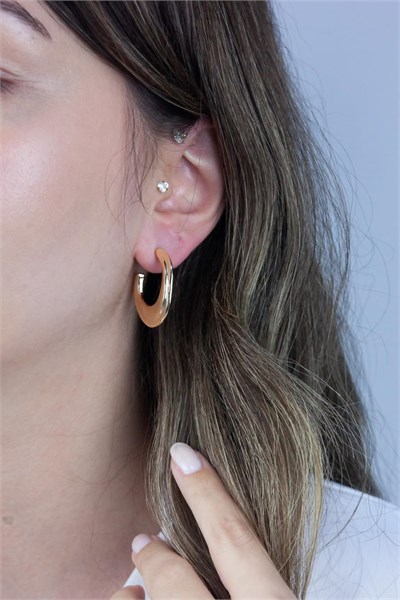 Gold Asymmetric Crushed Hoop Earrings