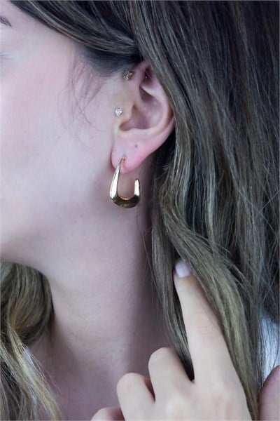 Gold Geometric Design Earrings