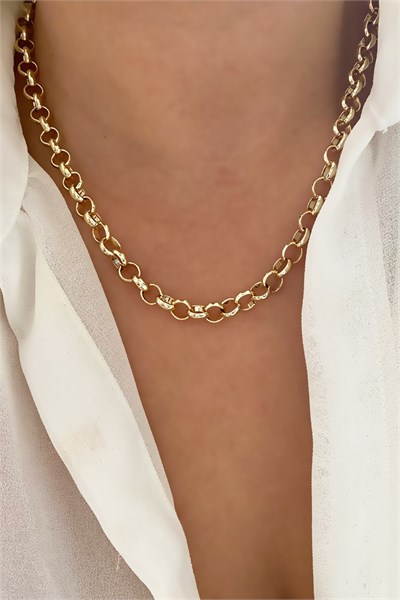 Gold Round Chain Necklace