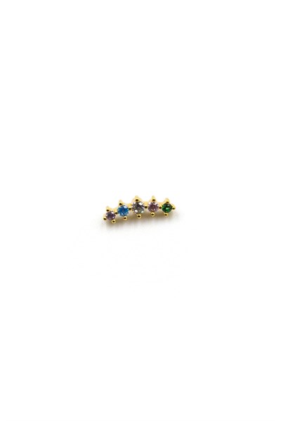 Gold-Colored Zircon Stone Tragus & Helix Piercing – Anti-Allergic, Non-Tarnish