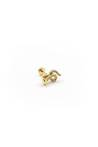Gold Snake Crystal Tragus Helix Piercing – Hypoallergenic, Non-Tarnish