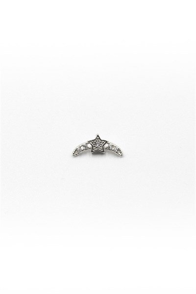 Silver Moon & Star Tragus & Helix Piercing – Elegant Design, Hypoallergenic, Non-Tarnish, 8 mm
