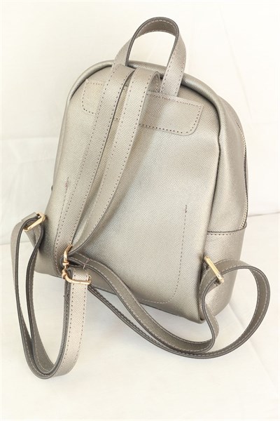 Silver Zippered Womens Backpack