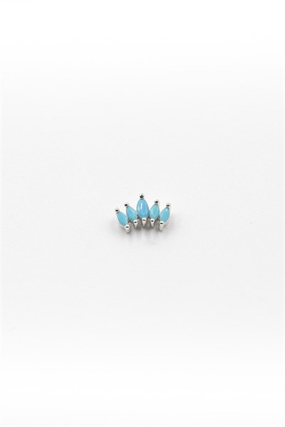 Silver Turquoise Stone Tragus & Helix Piercing – Hypoallergenic, Non-Tarnish, Elegant Design