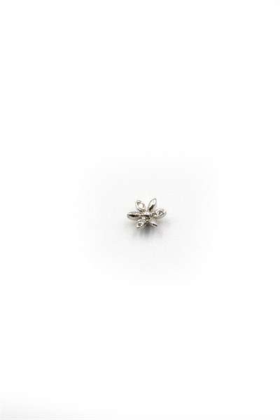 Silver Zircon Flower Tragus & Helix Piercing – Hypoallergenic, Non-Tarnish