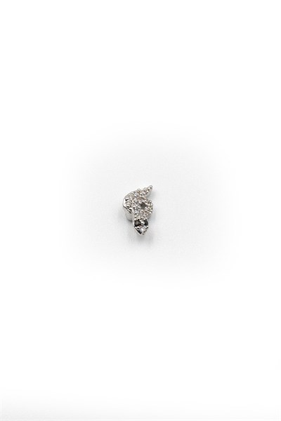 Silver Zircon-Embellished Snake Tragus & Helix Piercing – Hypoallergenic, Non-Tarnish