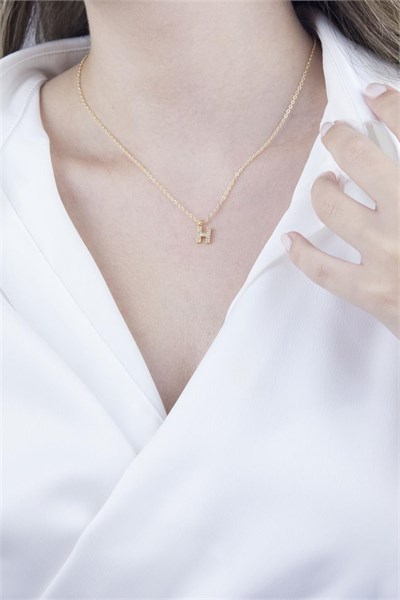 H Letter Gold Chain Necklace