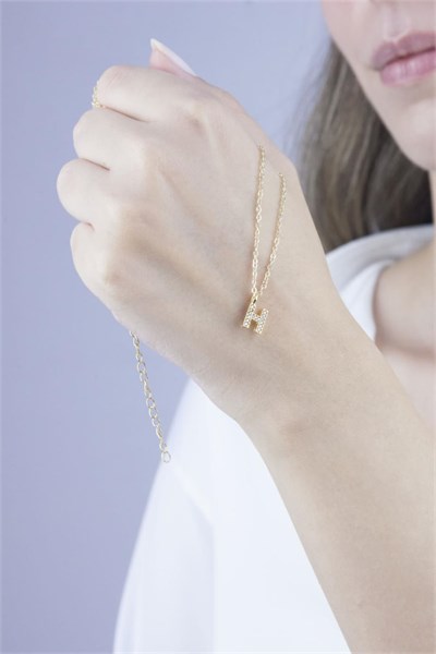 H Letter Gold Chain Necklace