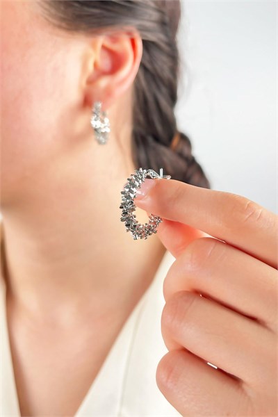 Twirled Hoop Earrings 2cm - Silver