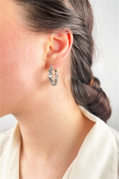 Twirled Hoop Earrings 2cm - Silver