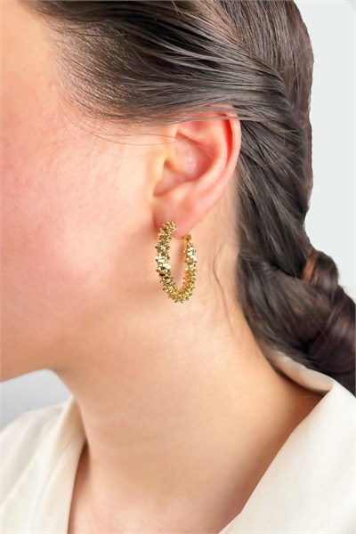 Twirled Hoop Earrings 3cm - Gold
