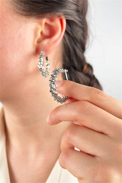 Twirled Hoop Earrings 3cm - Silver