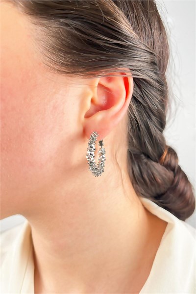 Twirled Hoop Earrings 3cm - Silver