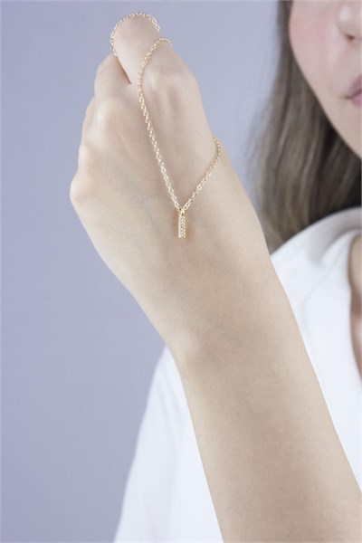 I Letter Gold Chain Necklace