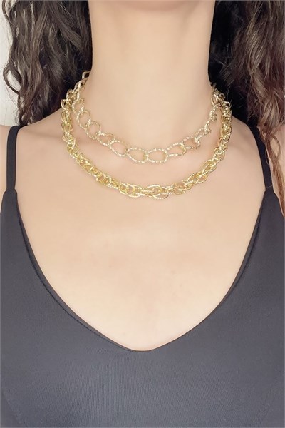 Double Gold Choker Necklace