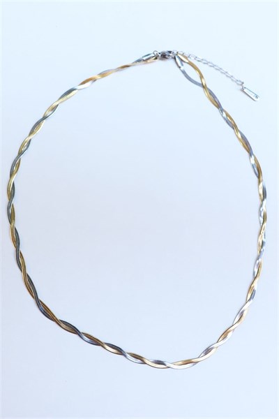 Double Spiral Stainless Steel Chain Necklace