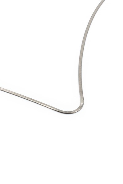 Men’s Slim Italian-Style Stainless Steel Necklace - Silver-Tone, 55 cm, 2 mm, Tarnish-Resistant, Minimalist Design