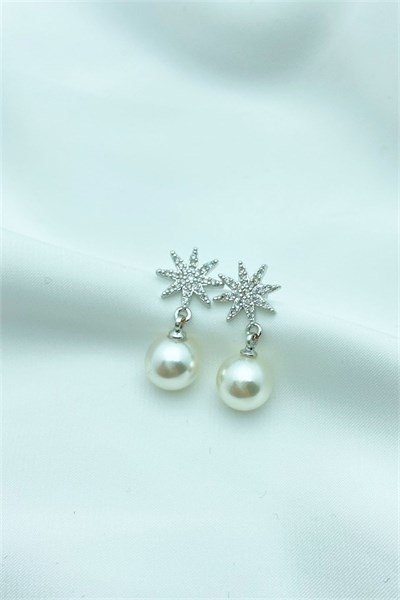 Pearl Star Silver Earrings