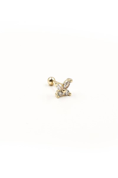 Sparkling Butterfly Zircon Tragus Piercing – Gold | Hypoallergenic, Non-Tarnish Finish