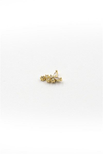 Sparkling Butterfly Design Tragus Piercing – Gold | Hypoallergenic, Steel Bar, 8 mm