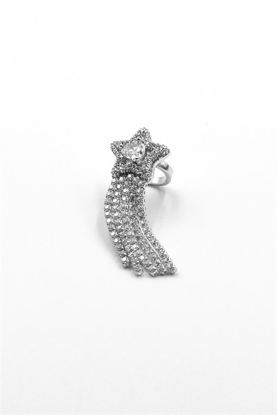 Sparkling Zircon Star Earcuff – Silver | Clip-On, Hypoallergenic Cartilage Earring