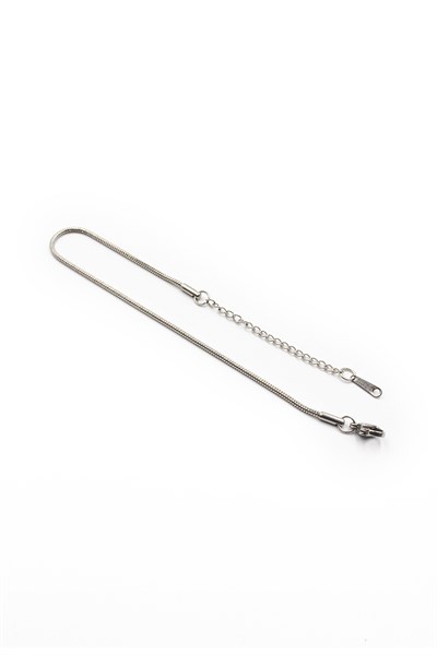 Men’s Italian-Style Stainless Steel Cylinder-Link Chain Bracelet - Silver-Tone, Slim Design