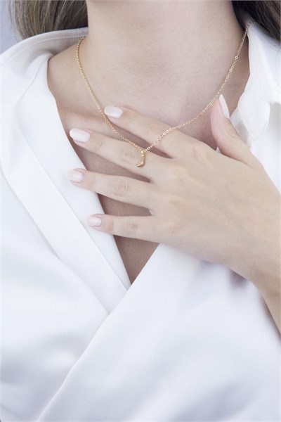 J Letter Gold Chain Necklace