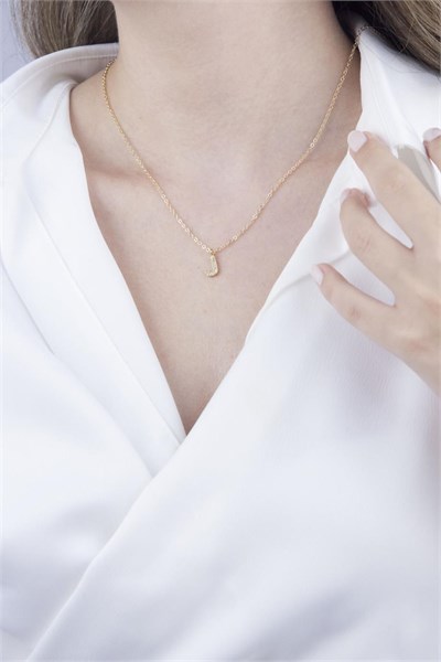 J Letter Gold Chain Necklace