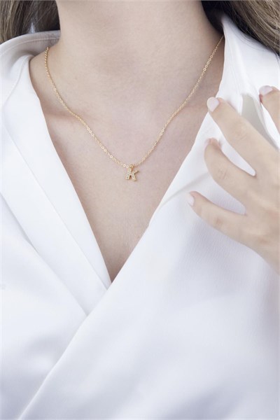 K Letter Gold Chain Necklace
