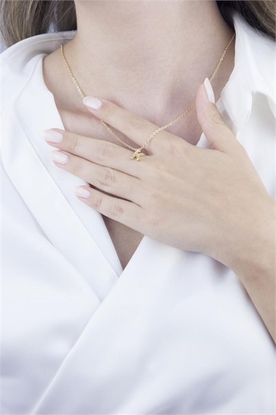 K Letter Gold Chain Necklace