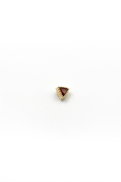 Coffee Zircon Triangle Tragus & Helix Piercing – Gold | Hypoallergenic, Steel Bar, 8 mm