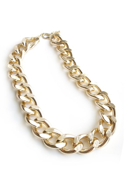 Thick Gold Colored Chain Necklace