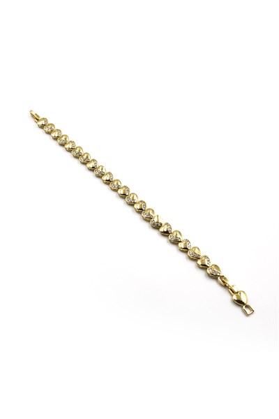 Heart Model Zircon Stone Xuping Non-Tarnish Bracelet – Gold | Elegant, Stylish, and Durable Design