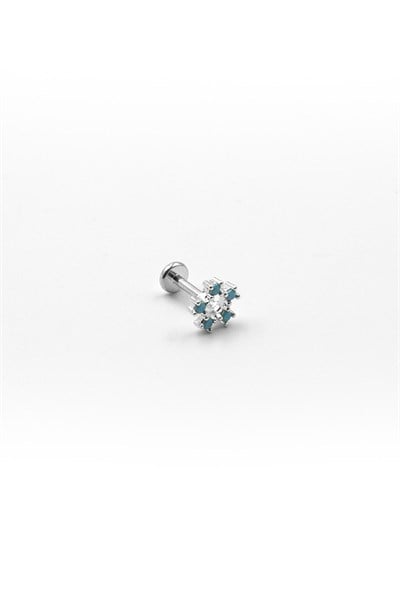 Heart Dangle Single Stone Tragus & Helix Piercing – Silver | Hypoallergenic, Tarnish-Free