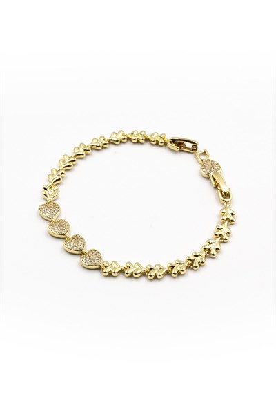 Heart Model Xuping Non-Tarnish Bracelet – Gold | Elegant, Stylish, and Durable Design