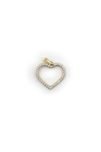 Heart-Shaped Zircon Stone Xuping Non-Tarnish Necklace Pendant – Gold