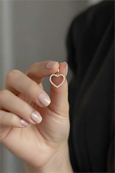 Heart-Shaped Zircon Stone Xuping Non-Tarnish Necklace Pendant – Gold