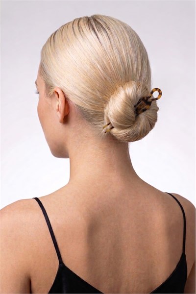 Bone-Style U-Shaped Hair Pin - Black