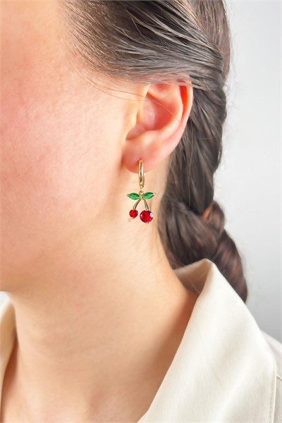 Cherry Earrings - Gold