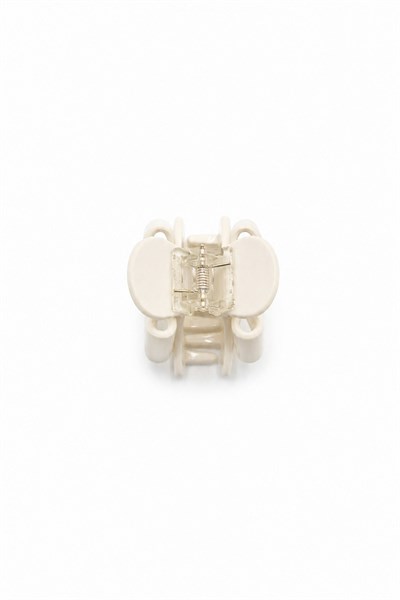 Minimalist Bone-Style Hair Claw Clip with Classic Bow Shape - White
