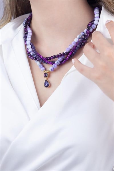 Crystal Stone Spiral Design Necklace