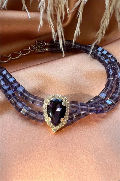 Crystal Winged Purple Necklace