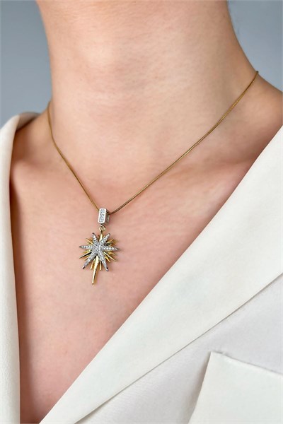Polar Star Stainless Steel Necklace - Gold