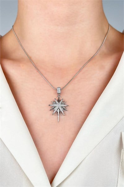 Polar Star Stainless Steel Necklace - Silver