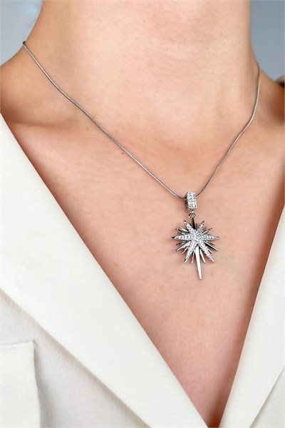 Polar Star Stainless Steel Necklace - Silver