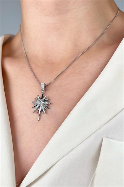 Polar Star Stainless Steel Necklace - Silver