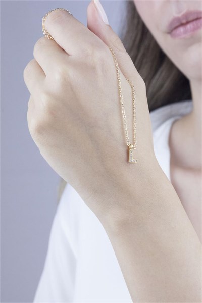 L Letter Gold Chain Necklace