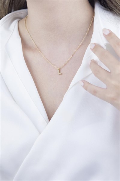 L Letter Gold Chain Necklace
