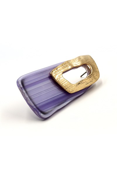 Lilac Geometric Shape Gold Earrings - Modern Elegant Design