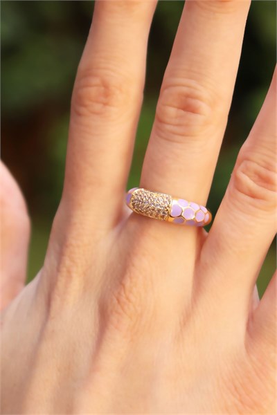 Lilac Design Stone Ring